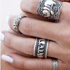 Elephant Totem Leaf Lucky Ring Set