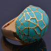 Brain Waves Sea Blue Crystals Ring