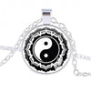 Silver Plated Glass Pendant Necklace