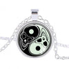 Silver Plated Glass Pendant Necklace