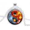 Silver Plated Glass Pendant Necklace